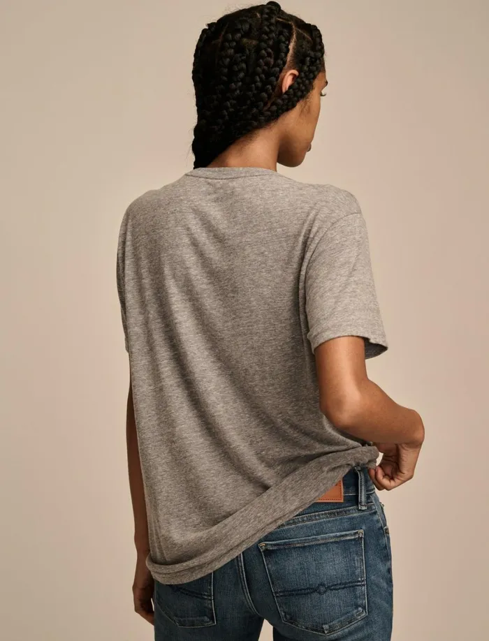 Lucky Brand Graphic Tees Women Rolling Stones Spiral Boyfriend Tee Medium Heather Grey