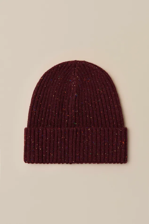 Lucky Brand Hats Men Fleck Beanie Dark Pink