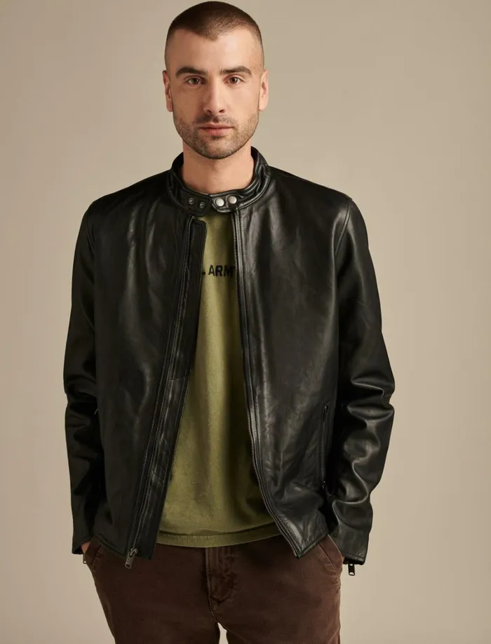 Lucky Brand Jackets and Outerwear Men Clean Leather Bonneville Jacket 001 Black