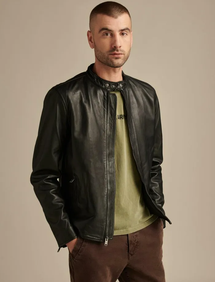 Lucky Brand Jackets and Outerwear Men Clean Leather Bonneville Jacket 001 Black