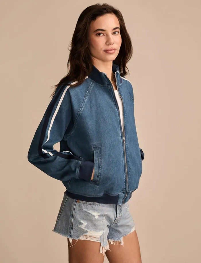 Lucky Brand Jackets and Outerwear Women Denim Track Jacket Working It Wash