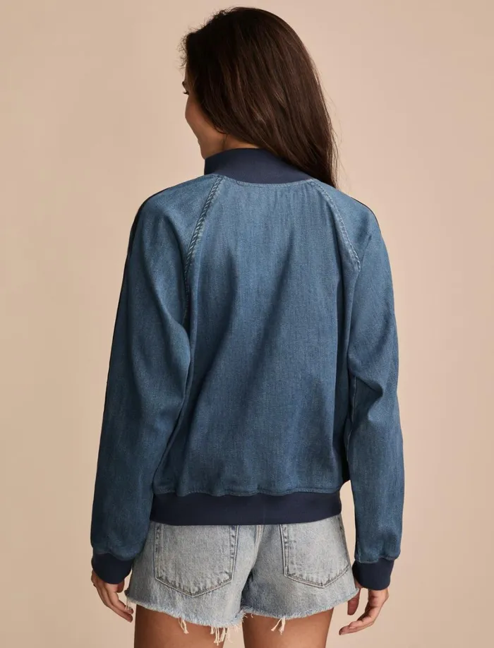 Lucky Brand Jackets and Outerwear Women Denim Track Jacket Working It Wash