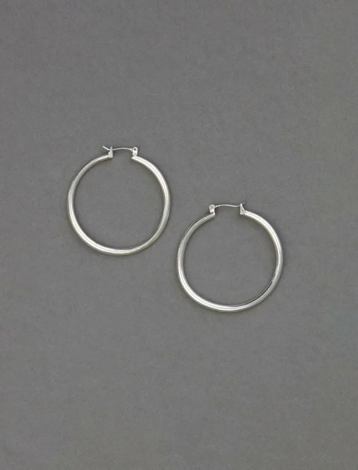 Lucky Brand Jewelry Women Basic Hoop Earrings Silver