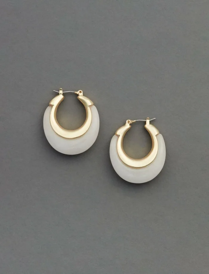 Lucky Brand Jewelry Women Carved Hoop Earring Gold