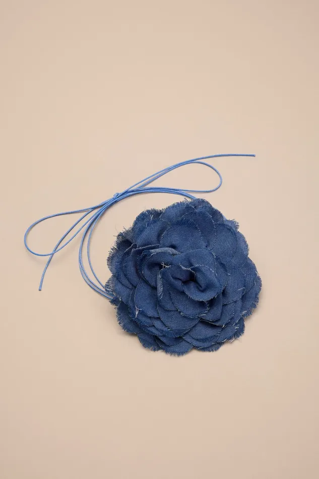 Lucky Brand Jewelry Women Denim Rosette Choker Multi