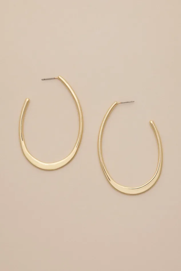 Lucky Brand Jewelry Women Half Hoop Earrings Gold