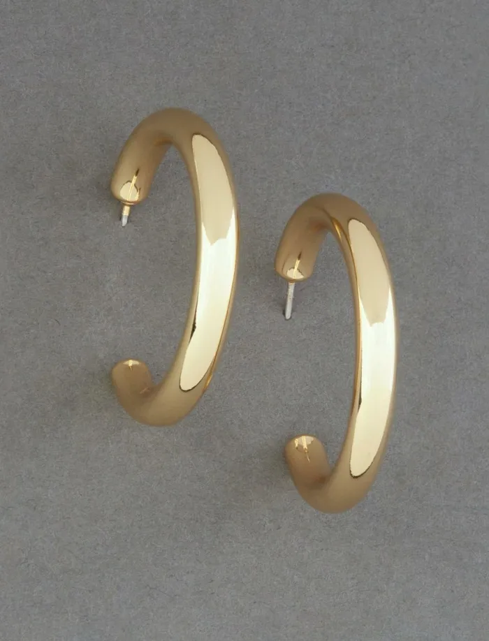 Lucky Brand Jewelry Women High Shine Hoop Earring Gold