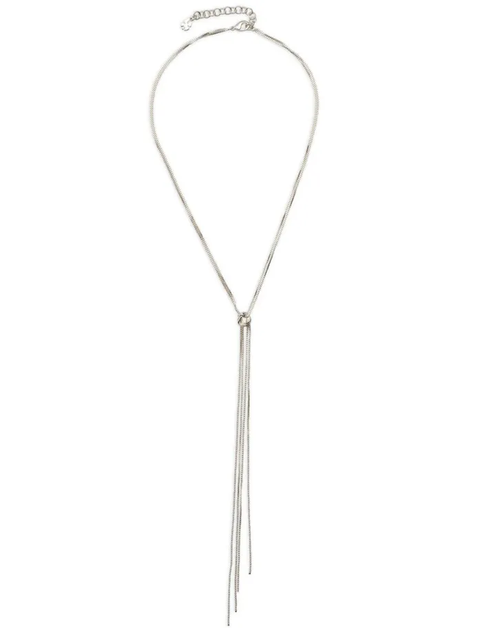 Lucky Brand Jewelry Women Knotted Lariat Necklace Silver