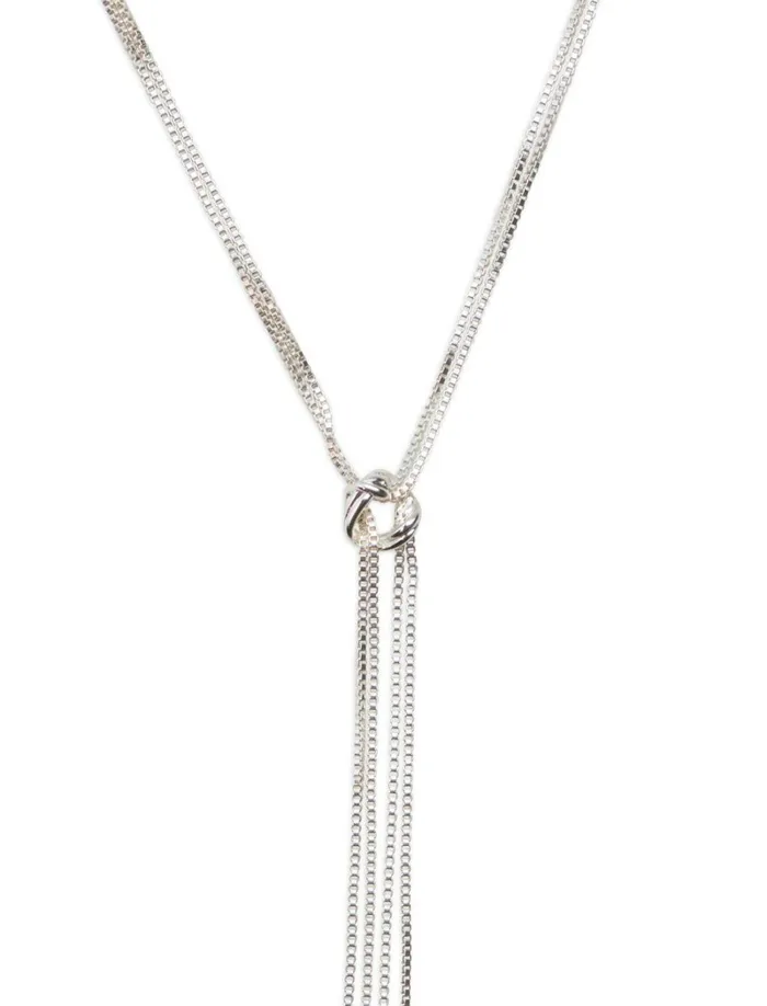 Lucky Brand Jewelry Women Knotted Lariat Necklace Silver