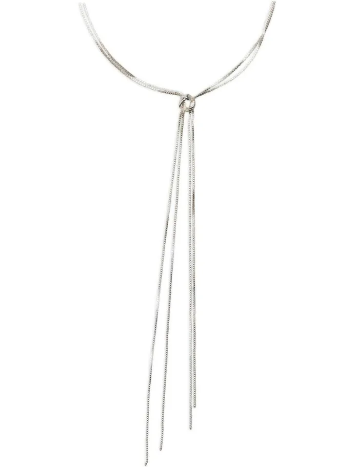 Lucky Brand Jewelry Women Knotted Lariat Necklace Silver