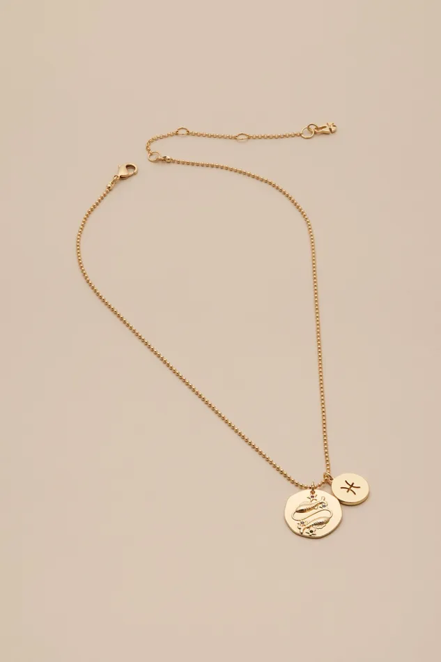 Lucky Brand Jewelry Women Pisces Zodiac Necklace Gold