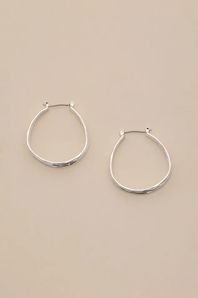 Lucky Brand Jewelry Women Triple Layer Hoop Silver