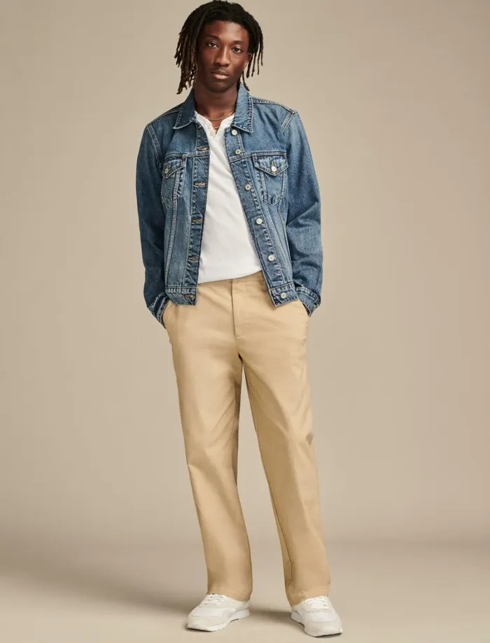 Lucky Brand Pants Men Coolmax Relaxed Straight Fit Chino Twill