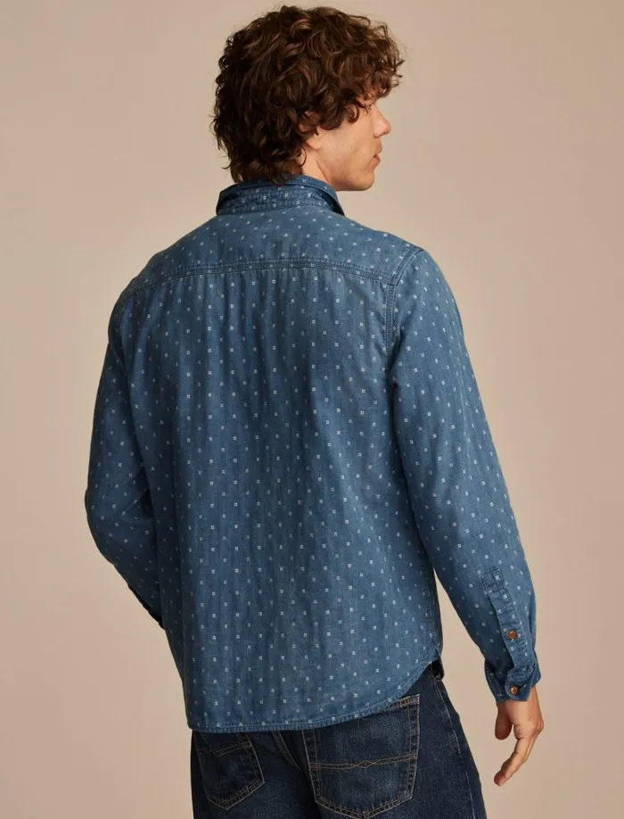 Lucky Brand Shirts and Tops Men Double Weave Long Sleeve Utility Shirt 458 Blue