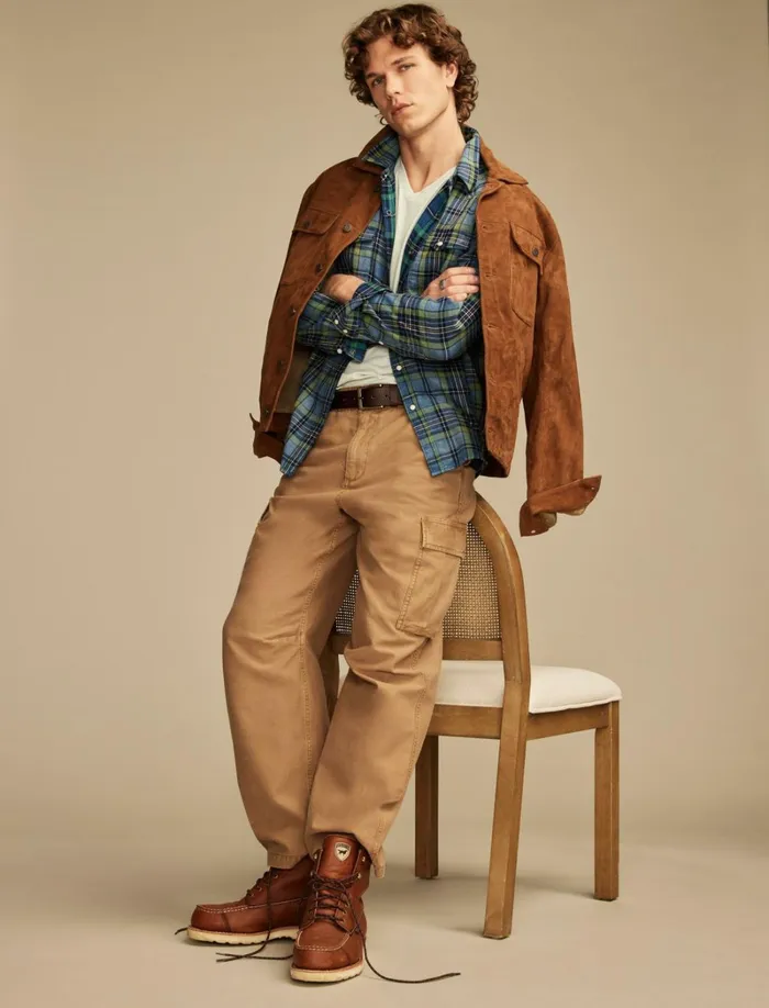 Lucky Brand Shirts and Tops Men Indigo Twill Long Sleeve Masa Western Shirt Blue Multi