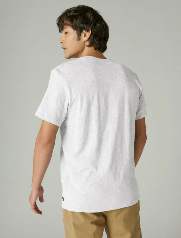 Lucky Brand Shirts and Tops Men Linen Short Sleeve Henley Bright White
