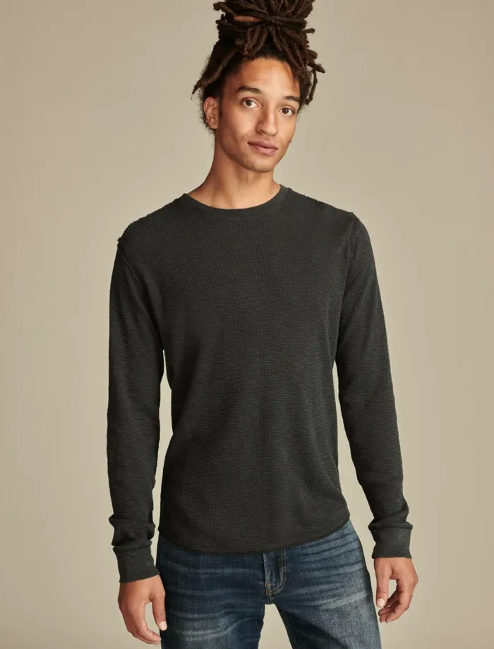 Lucky Brand Shirts and Tops Men Thermal Crew Jet Black