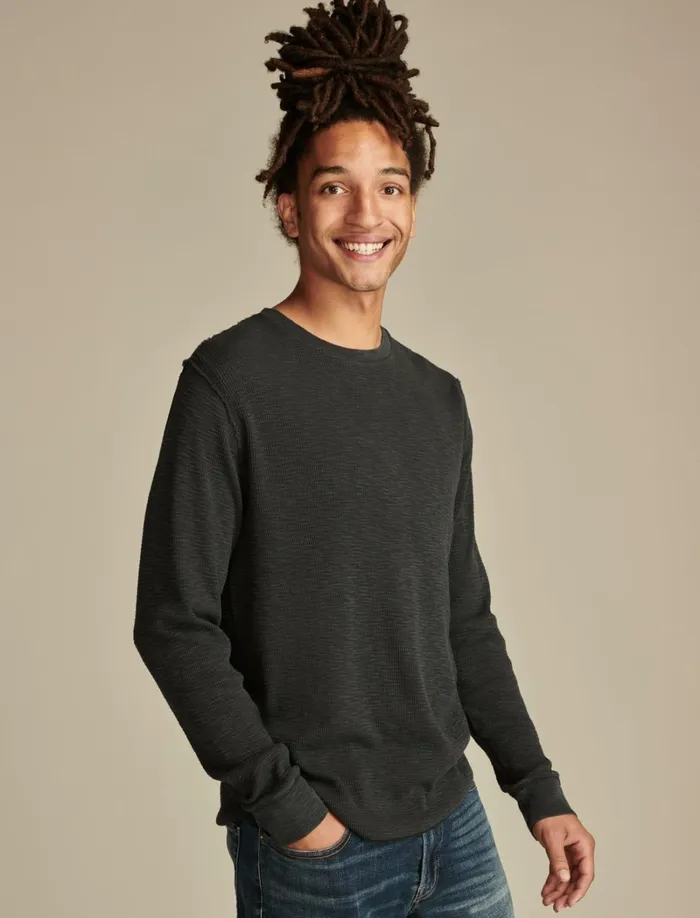 Lucky Brand Shirts and Tops Men Thermal Crew Jet Black