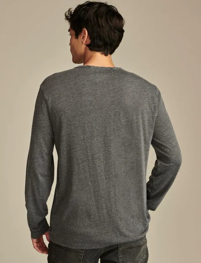 Lucky Brand Shirts and Tops Men Venice Burnout Long Sleeve Jet Black