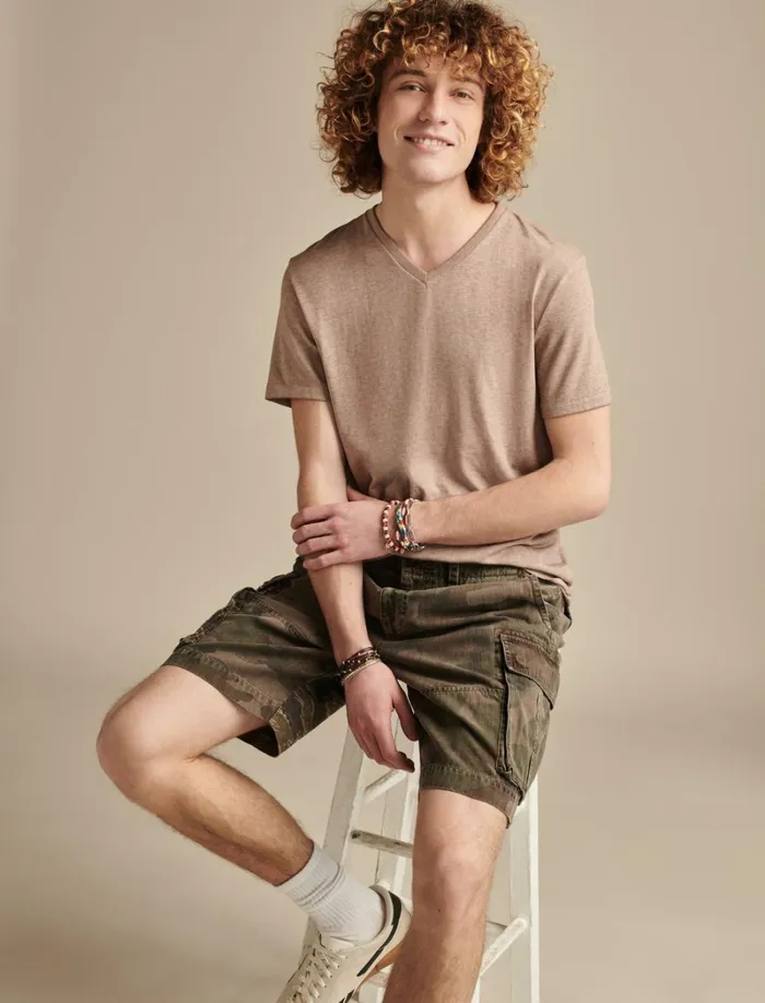Lucky Brand Shirts and Tops Men Venice Burnout V Neck Tee Deep Taupe