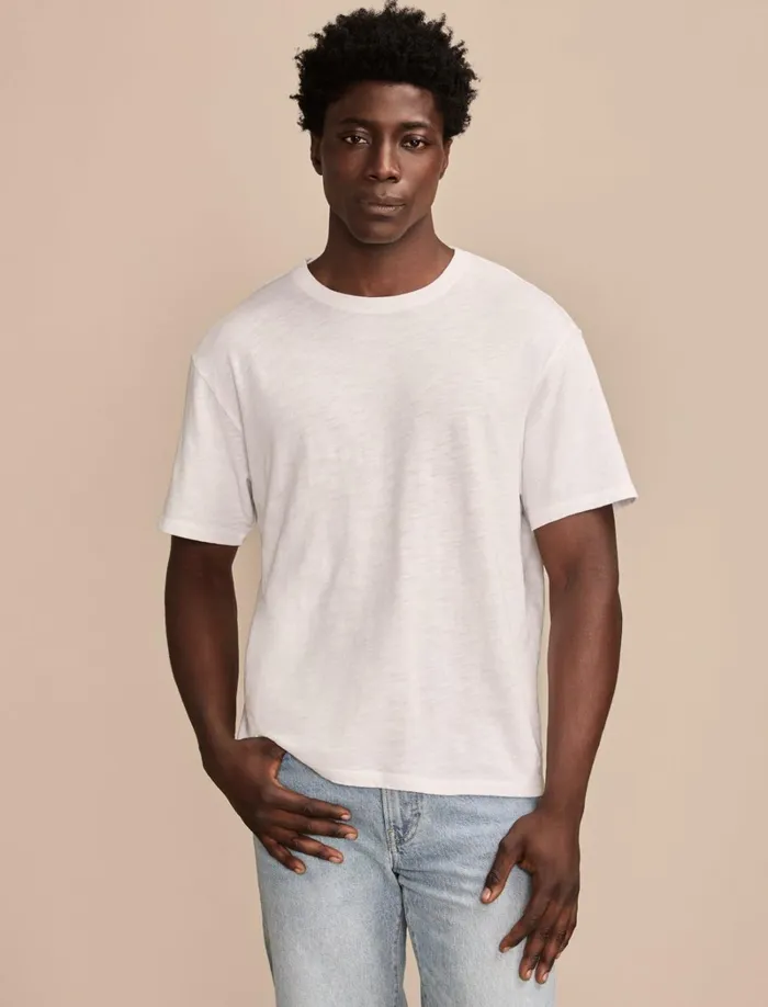 Lucky Brand Shirts and Tops Men Weekend Jersey Relaxed Crew Bright White
