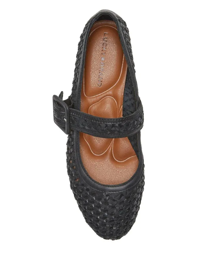 Lucky Brand Shoes Women Millit Woven Mary Jane Flat Black