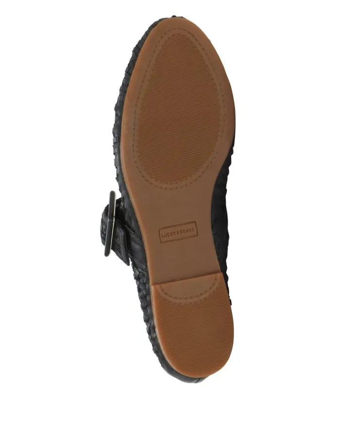Lucky Brand Shoes Women Millit Woven Mary Jane Flat Black