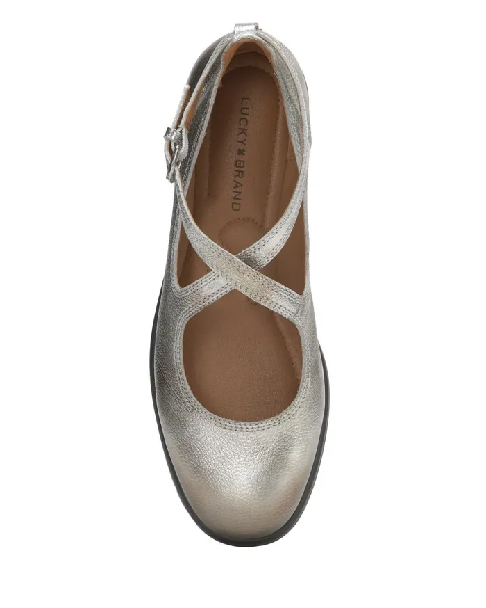 Lucky Brand Shoes Women Necia Flat Silver