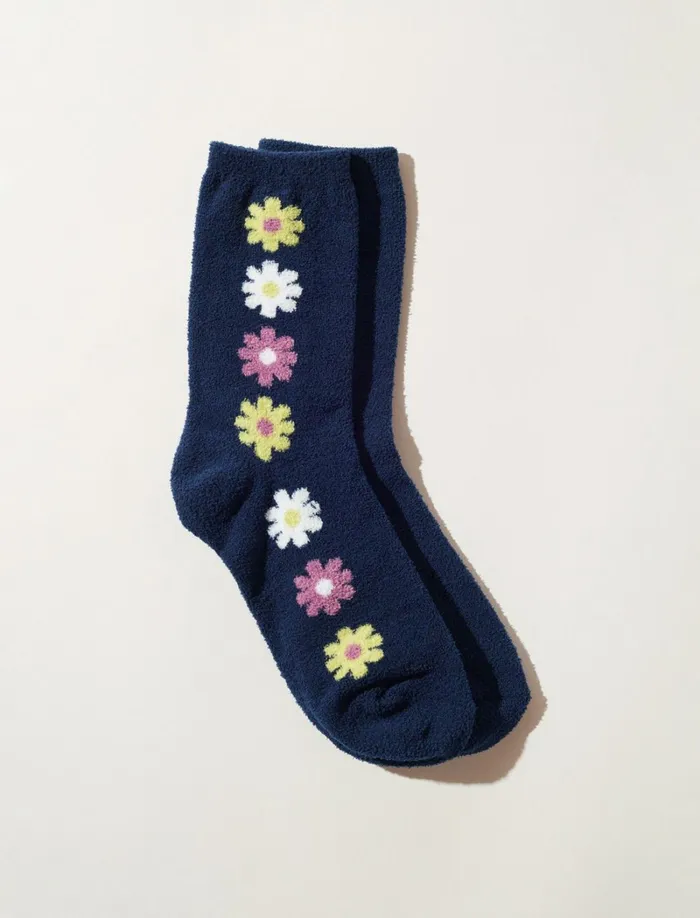 Lucky Brand Socks Women Daisy Fuzzy Sock Multi