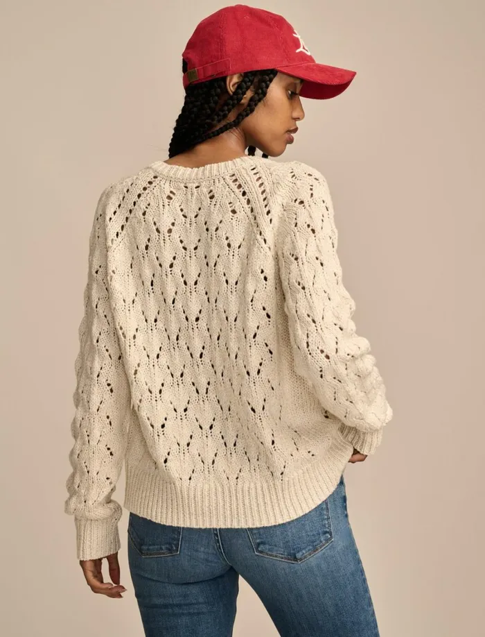 Lucky Brand Sweaters and Sweatshirts Women Shine Pointelle Cardigan Tofu