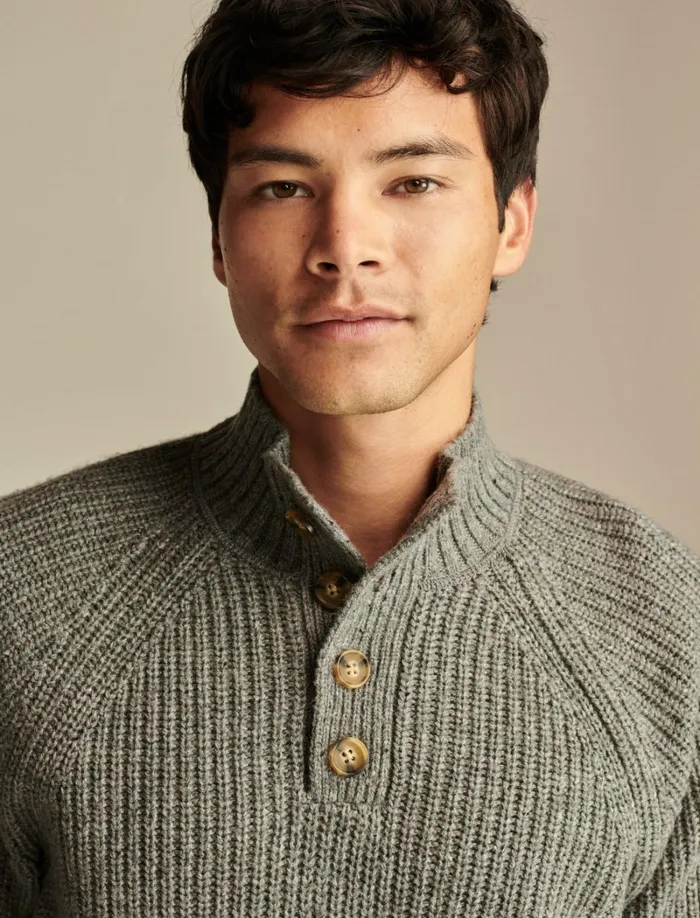 Lucky Brand Sweaters Men Nep 14 Mock Neck Sweater Medium Heather Grey