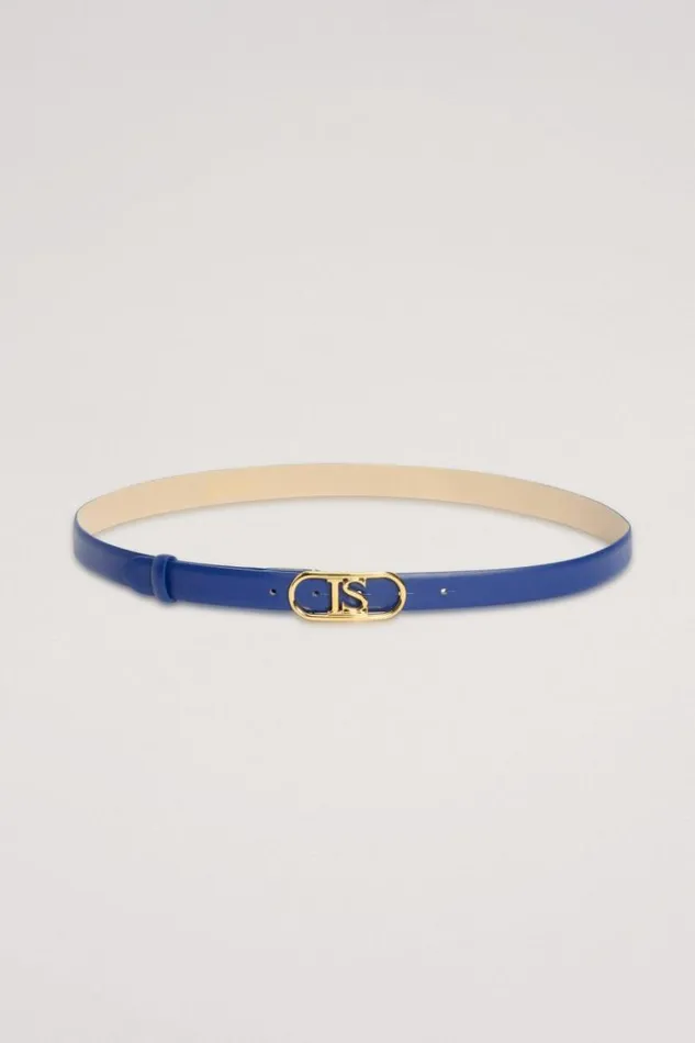Luisa Spagnoli Belts Dolcino 8211 Leather Belt Bluegold 8211 Women Luisa Spagnoli Belts Dolcino 8211 Leather Belt Bluegold 8211 Women
