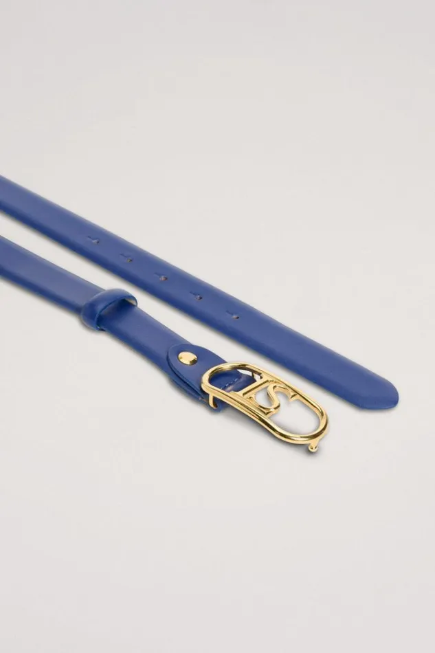 Luisa Spagnoli Belts Dolcino 8211 Leather Belt Bluegold 8211 Women Luisa Spagnoli Belts Dolcino 8211 Leather Belt Bluegold 8211 Women