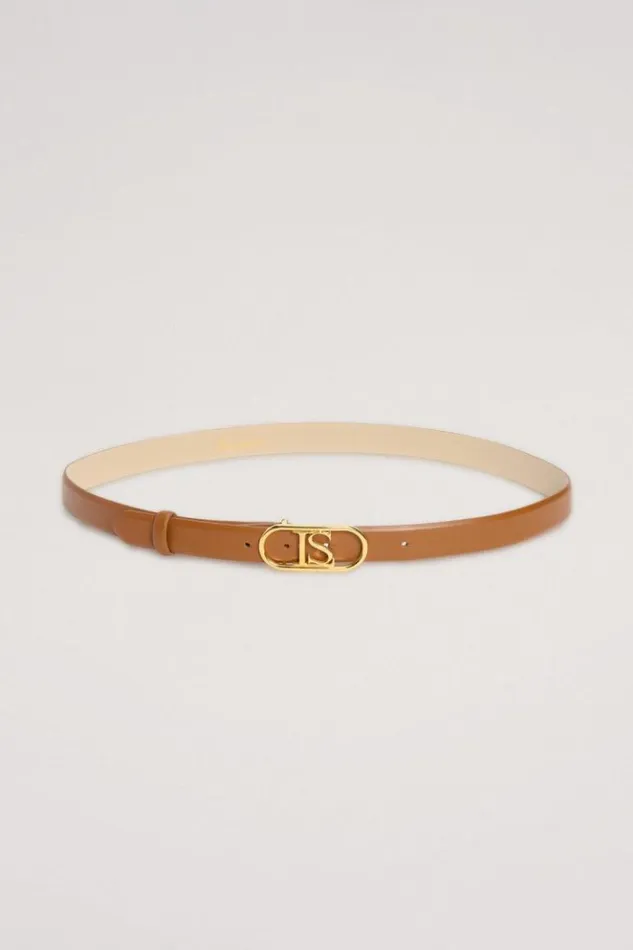 Luisa Spagnoli Belts Dolcino 8211 Leather Belt Browngold 8211 Women