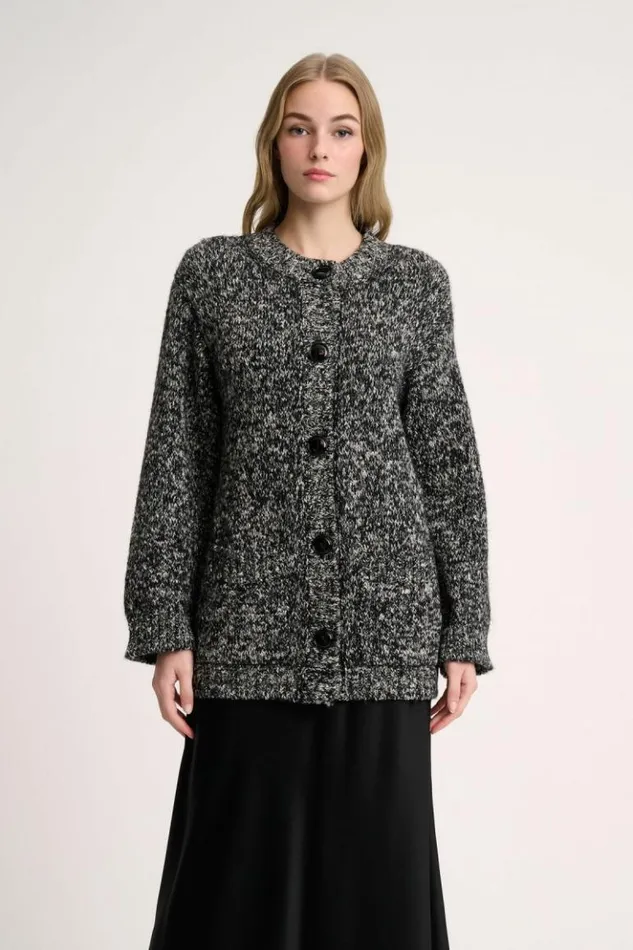 Luisa Spagnoli Cardigan Consegna 8211 Mlange Jacket Blackcream 8211 Women Luisa Spagnoli Cardigan Consegna 8211 Mlange Jacket Blackcream 8211 Women