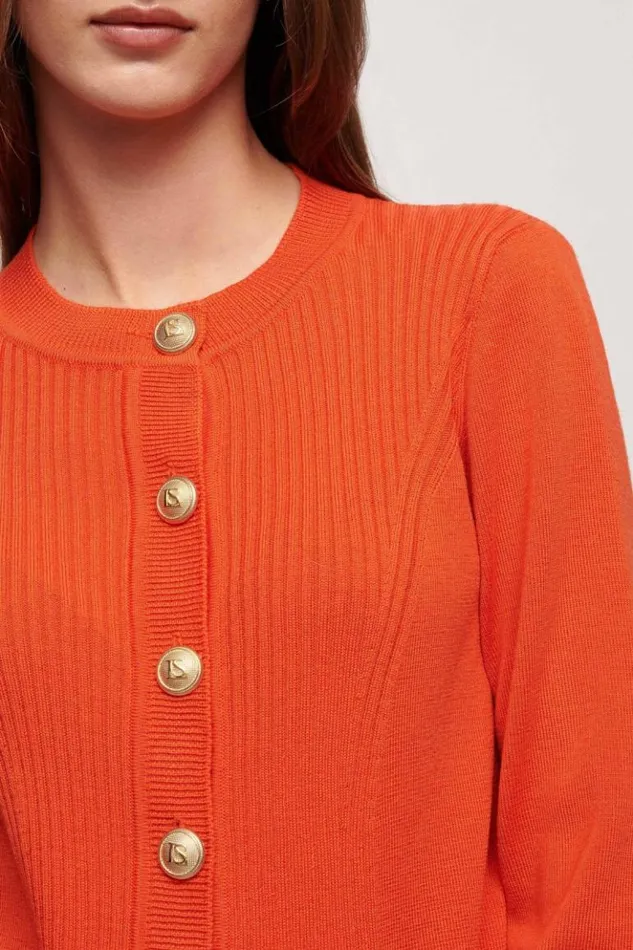 Luisa Spagnoli Cardigan Mentalista 8211 Wool Cardigan Orange 8211 Women Luisa Spagnoli Cardigan Mentalista 8211 Wool Cardigan Orange 8211 Women