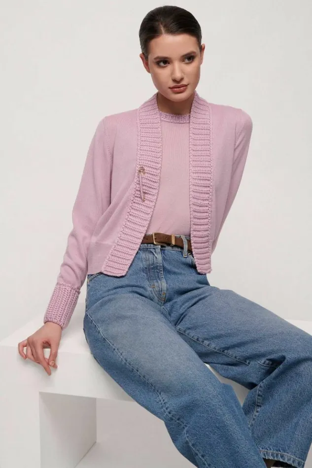 Luisa Spagnoli Cardigan Modi 8211 Wool Cardigan Pink 8211 Women Luisa Spagnoli Cardigan Modi 8211 Wool Cardigan Pink 8211 Women
