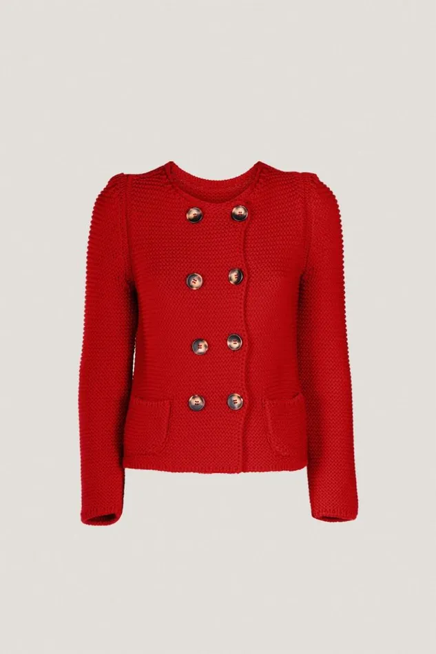 Luisa Spagnoli Cardigan Mordente 8211 Wool Cardigan Red 8211 Women Luisa Spagnoli Cardigan Mordente 8211 Wool Cardigan Red 8211 Women