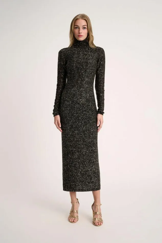 Luisa Spagnoli Dresses and Jumpsuits Cromata 8211 Lurex Dress Black 8211 Women