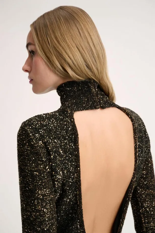 Luisa Spagnoli Dresses and Jumpsuits Cromata 8211 Lurex Dress Black 8211 Women Luisa Spagnoli Dresses and Jumpsuits Cromata 8211 Lurex Dress Black 8211 Women