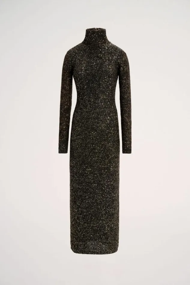 Luisa Spagnoli Dresses and Jumpsuits Cromata 8211 Lurex Dress Black 8211 Women Luisa Spagnoli Dresses and Jumpsuits Cromata 8211 Lurex Dress Black 8211 Women