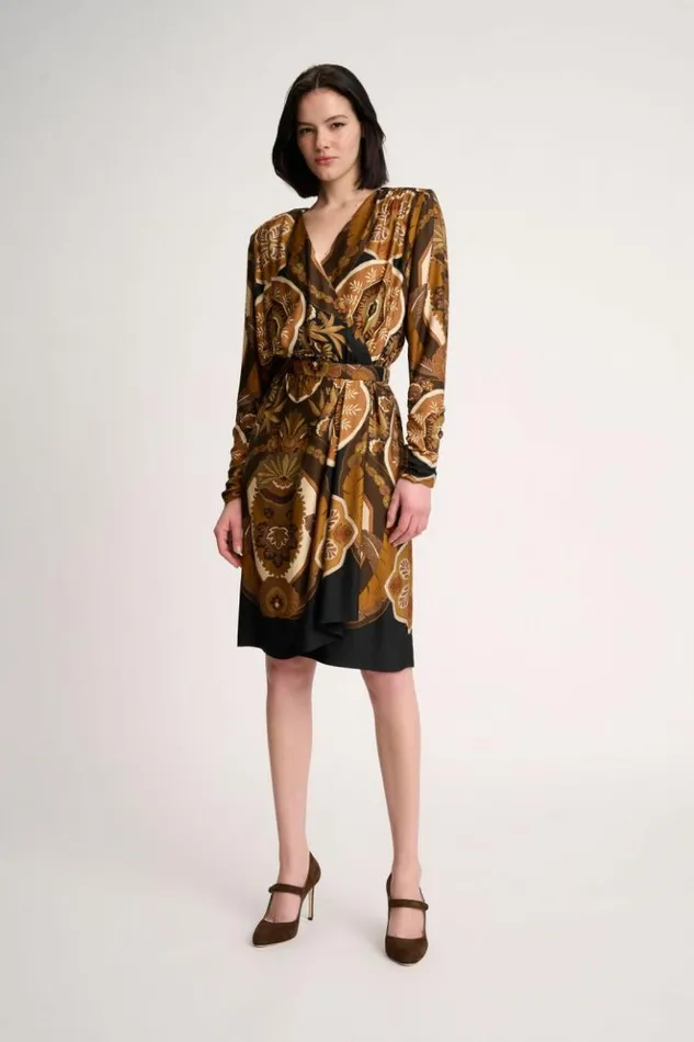 Luisa Spagnoli Dresses and Jumpsuits Girello 8211 Print Dress Brown 8211 Women Luisa Spagnoli Dresses and Jumpsuits Girello 8211 Print Dress Brown 8211 Women