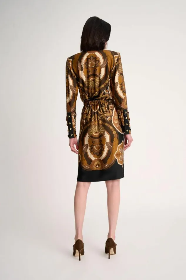Luisa Spagnoli Dresses and Jumpsuits Girello 8211 Print Dress Brown 8211 Women Luisa Spagnoli Dresses and Jumpsuits Girello 8211 Print Dress Brown 8211 Women