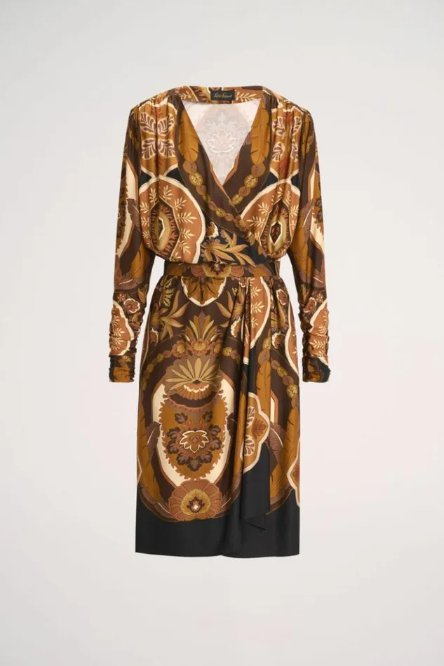 Luisa Spagnoli Dresses and Jumpsuits Girello 8211 Print Dress Brown 8211 Women Luisa Spagnoli Dresses and Jumpsuits Girello 8211 Print Dress Brown 8211 Women