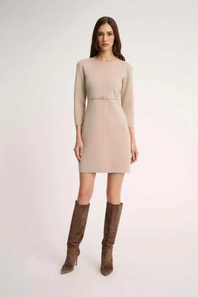 Luisa Spagnoli Dresses and Jumpsuits Marinella 8211 Bon Ton Knit Dress Beige 8211 Women Luisa Spagnoli Dresses and Jumpsuits Marinella 8211 Bon Ton Knit Dress Beige 8211 Women