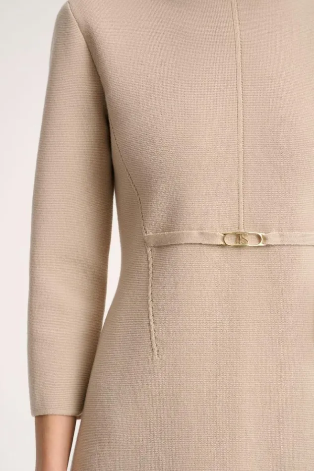 Luisa Spagnoli Dresses and Jumpsuits Marinella 8211 Bon Ton Knit Dress Beige 8211 Women