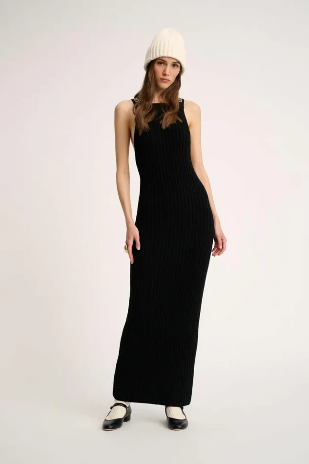 Luisa Spagnoli Dresses and Jumpsuits Mendez 8211 Dress With Jacquard Straps 8211 Fashion Show Black 8211 Women Luisa Spagnoli Dresses and Jumpsuits Mendez 8211 Dress With Jacquard Straps 8211 Fashion Show Black 8211 Women