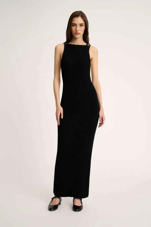 Luisa Spagnoli Dresses and Jumpsuits Mendez 8211 Dress With Jacquard Straps 8211 Fashion Show Black 8211 Women Luisa Spagnoli Dresses and Jumpsuits Mendez 8211 Dress With Jacquard Straps 8211 Fashion Show Black 8211 Women