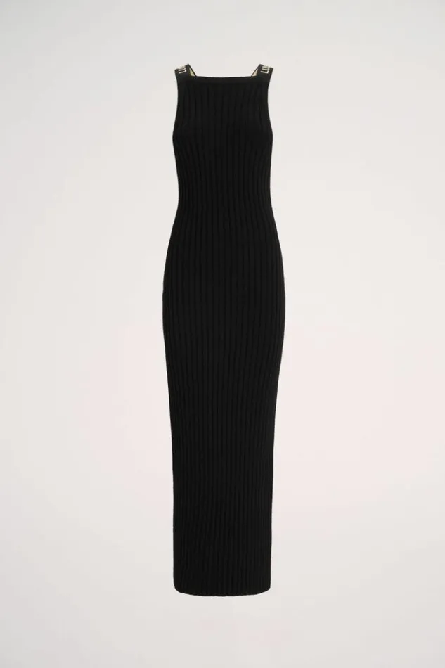 Luisa Spagnoli Dresses and Jumpsuits Mendez 8211 Dress With Jacquard Straps 8211 Fashion Show Black 8211 Women Luisa Spagnoli Dresses and Jumpsuits Mendez 8211 Dress With Jacquard Straps 8211 Fashion Show Black 8211 Women