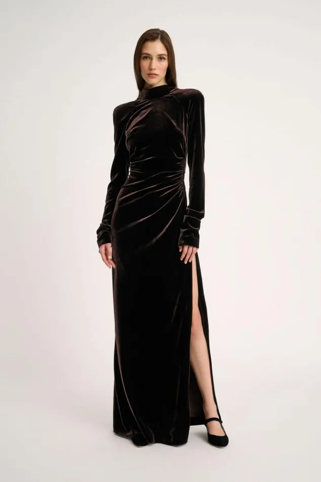 Luisa Spagnoli Formal Dresses Giunone 8211 Elegant Dress 8211 Fashion Show Brown 8211 Women Luisa Spagnoli Formal Dresses Giunone 8211 Elegant Dress 8211 Fashion Show Brown 8211 Women